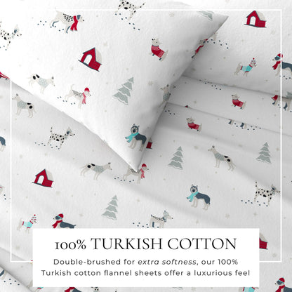 4 - Piece Turkish Cotton Flannel Sheet - Fall & Christmas Sheets - Quahog Bay Bedding