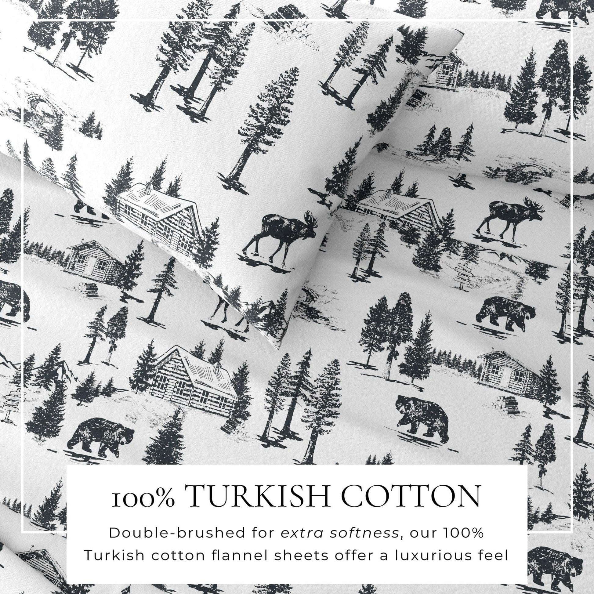 4 - Piece Turkish Cotton Flannel Sheet - Fall & Christmas Sheets - Quahog Bay Bedding