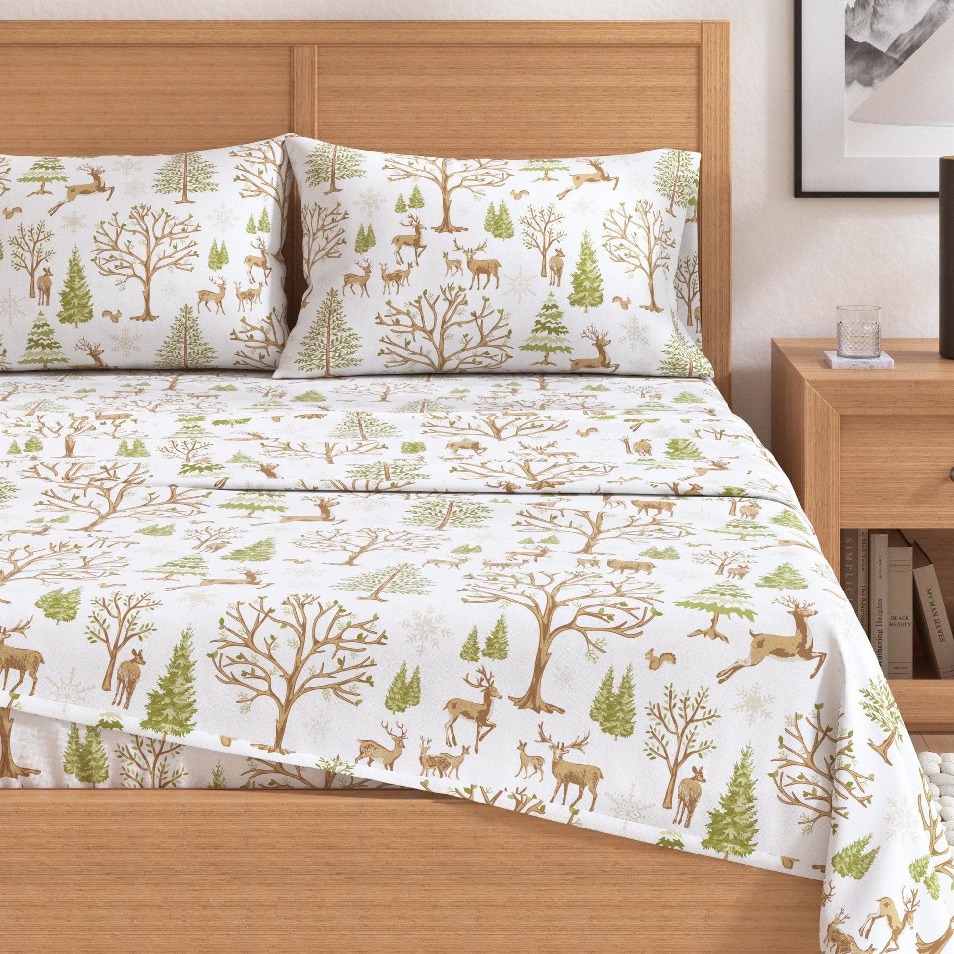 4 - Piece Turkish Cotton Flannel Sheet - Fall & Christmas Sheets - Quahog Bay Bedding