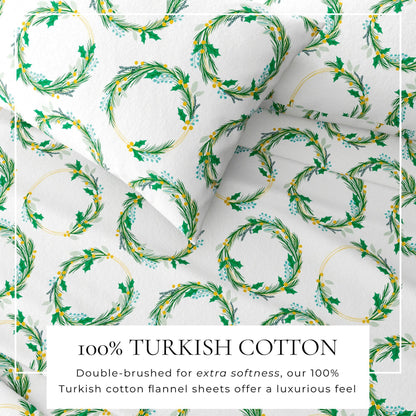4 - Piece Turkish Cotton Flannel Sheet - Fall & Christmas Sheets - Quahog Bay Bedding