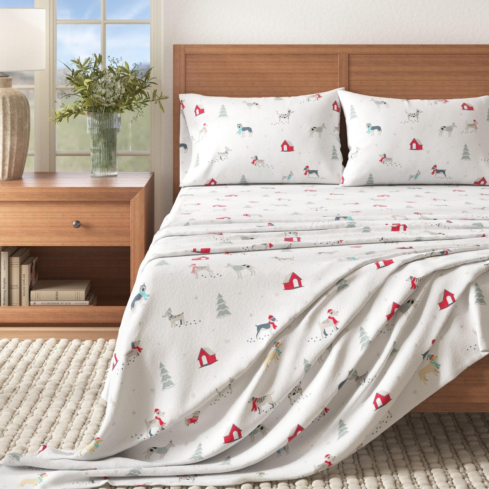 4 - Piece Turkish Cotton Flannel Sheet - Fall & Christmas Sheets - Quahog Bay Bedding