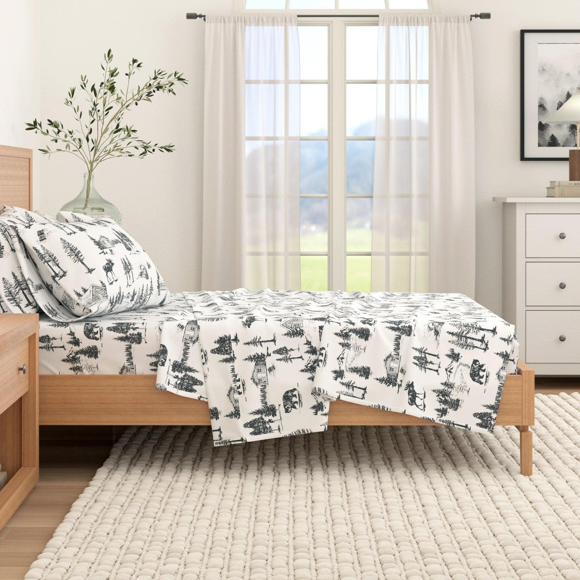 4 - Piece Turkish Cotton Flannel Sheet - Fall & Christmas Sheets - Quahog Bay Bedding