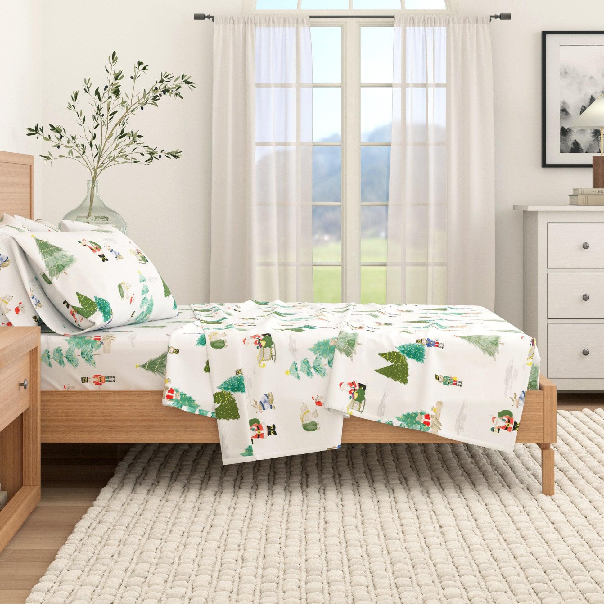 4 - Piece Turkish Cotton Flannel Sheet - Fall & Christmas Sheets - Quahog Bay Bedding