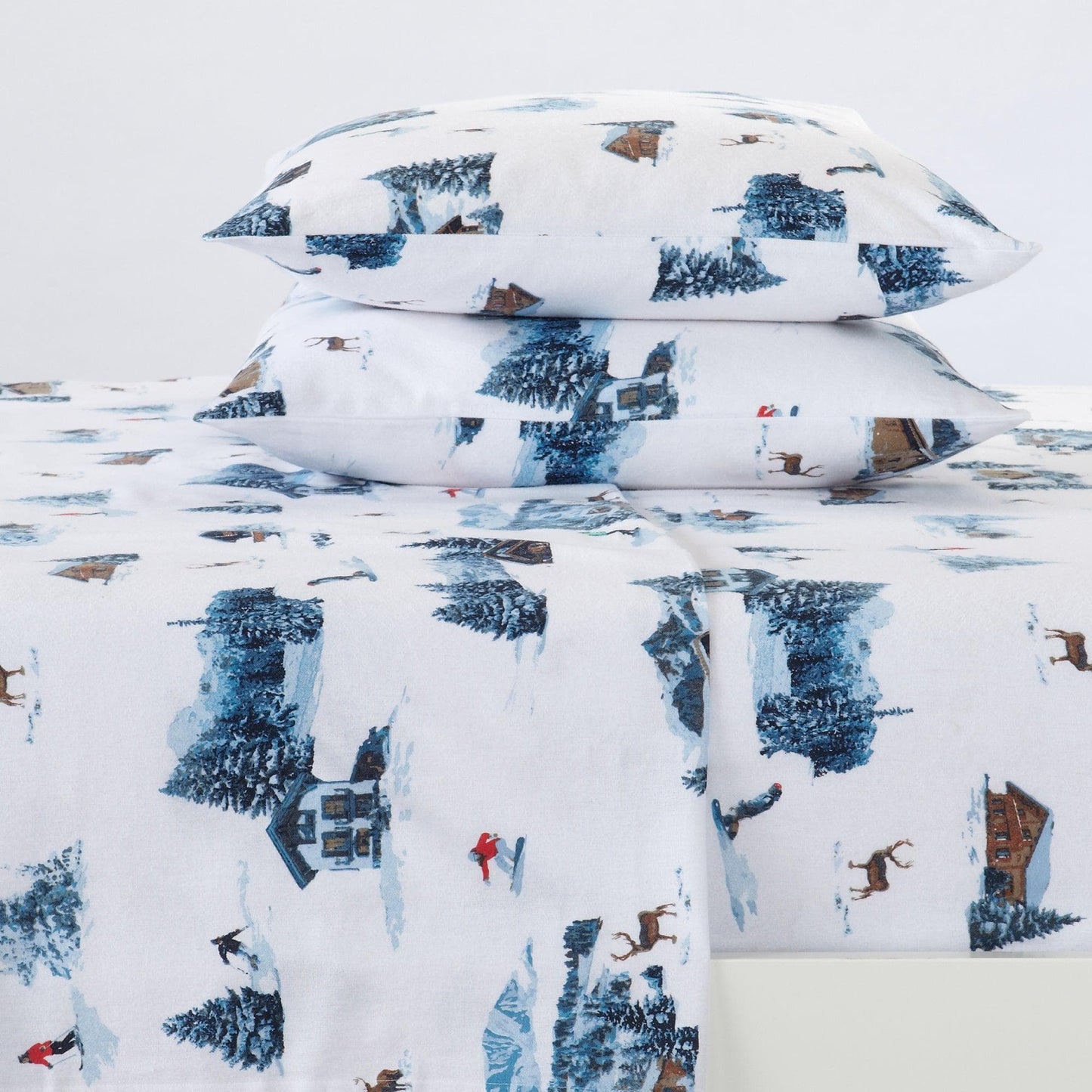 4 - Piece Turkish Cotton Flannel Sheet - Fall & Christmas Sheets - Quahog Bay Bedding