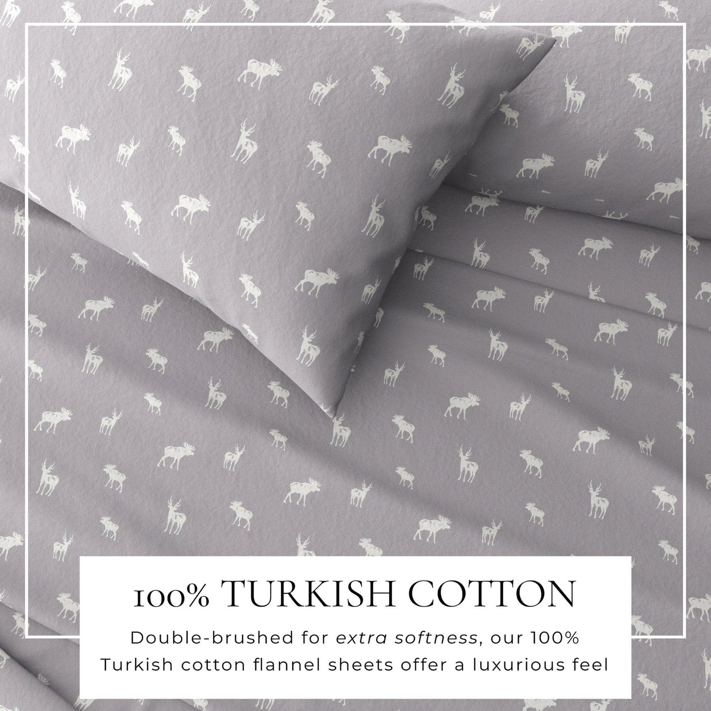 4 - Piece Turkish Cotton Flannel Sheet - Fall & Christmas Sheets - Quahog Bay Bedding