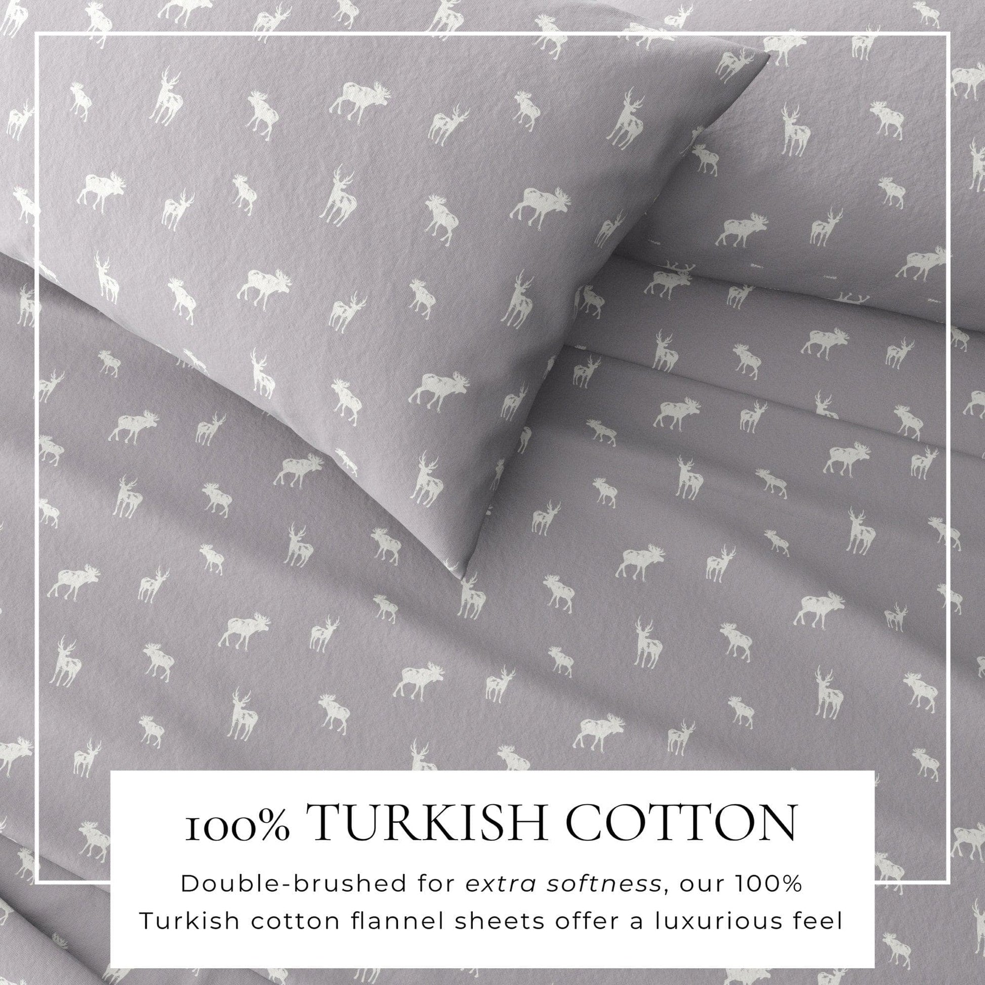 4 - Piece Turkish Cotton Flannel Sheet - Fall & Christmas Sheets - Quahog Bay Bedding