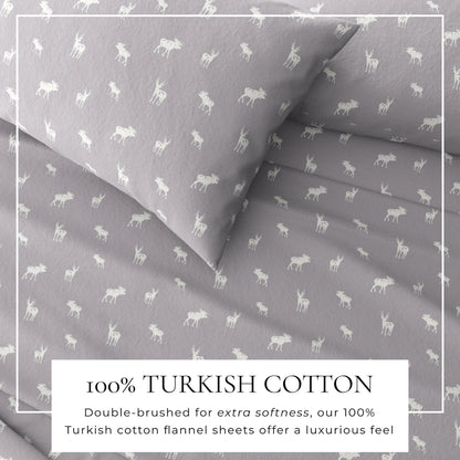 4 - Piece Turkish Cotton Flannel Sheet - Fall & Christmas Sheets - Quahog Bay Bedding