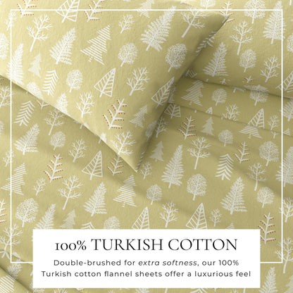 4 - Piece Turkish Cotton Flannel Sheet - Fall & Christmas Sheets - Quahog Bay Bedding