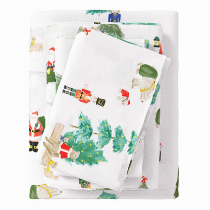4 - Piece Turkish Cotton Flannel Sheet - Fall & Christmas Sheets - Quahog Bay Bedding