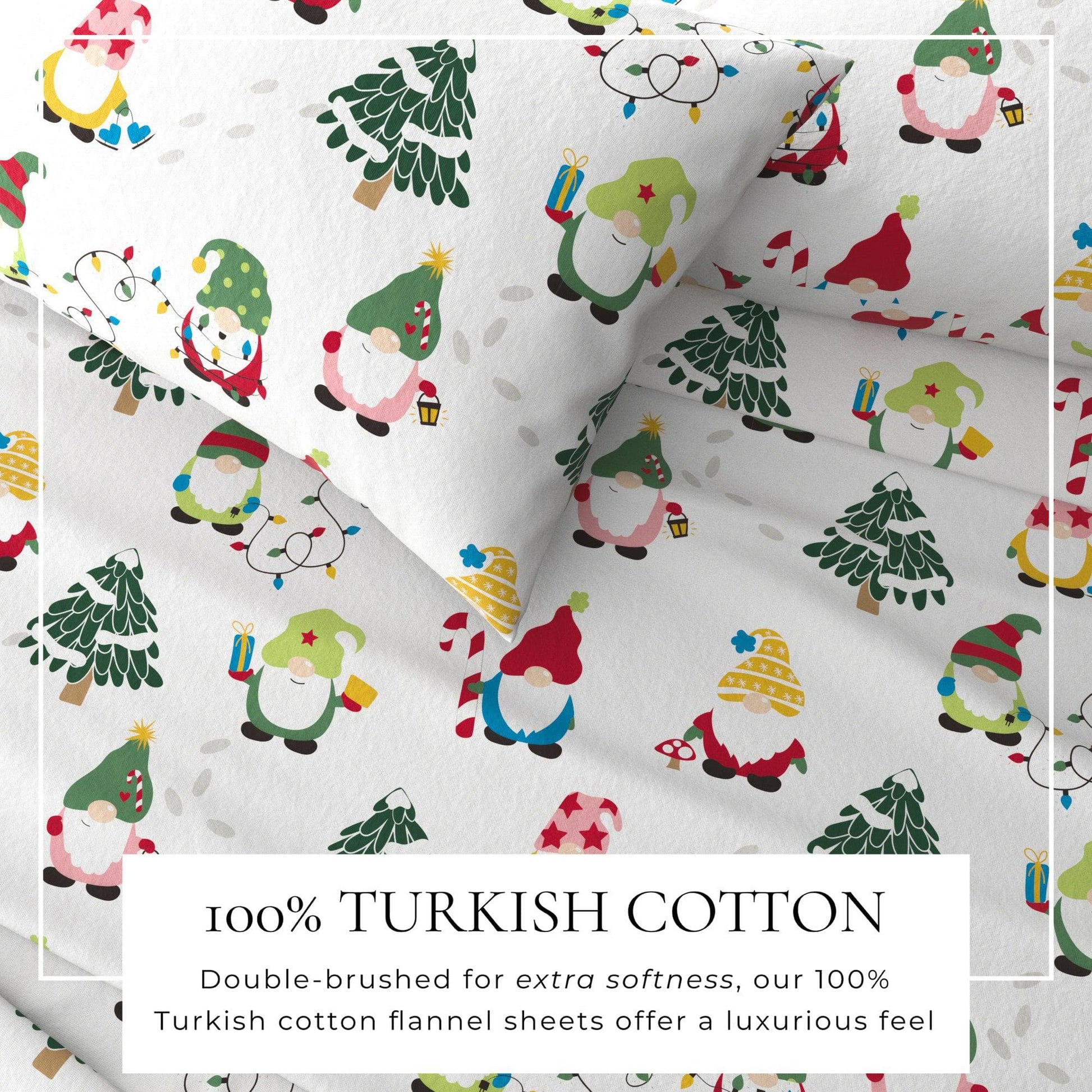 4 - Piece Turkish Cotton Flannel Sheet - Fall & Christmas Sheets - Quahog Bay Bedding
