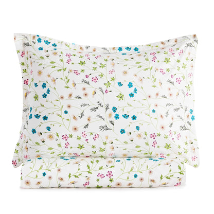 400TC 100% Cotton Wildflower Duvet Set - Floral Bedding - Quahog Bay Bedding