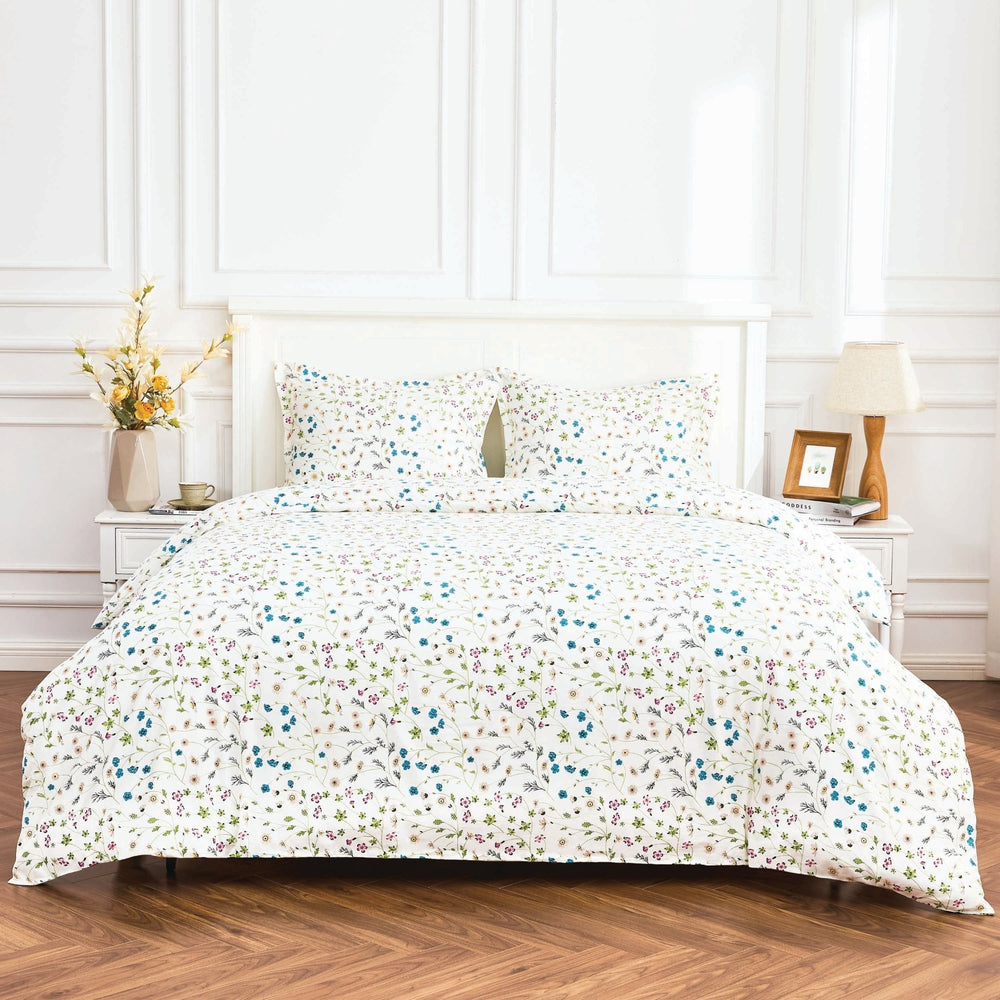 400TC 100% Cotton Wildflower Duvet Set - Floral Bedding - Quahog Bay Bedding