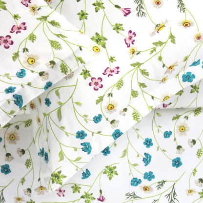 400TC 100% Cotton Wildflower Duvet Set - Floral Bedding - Quahog Bay Bedding