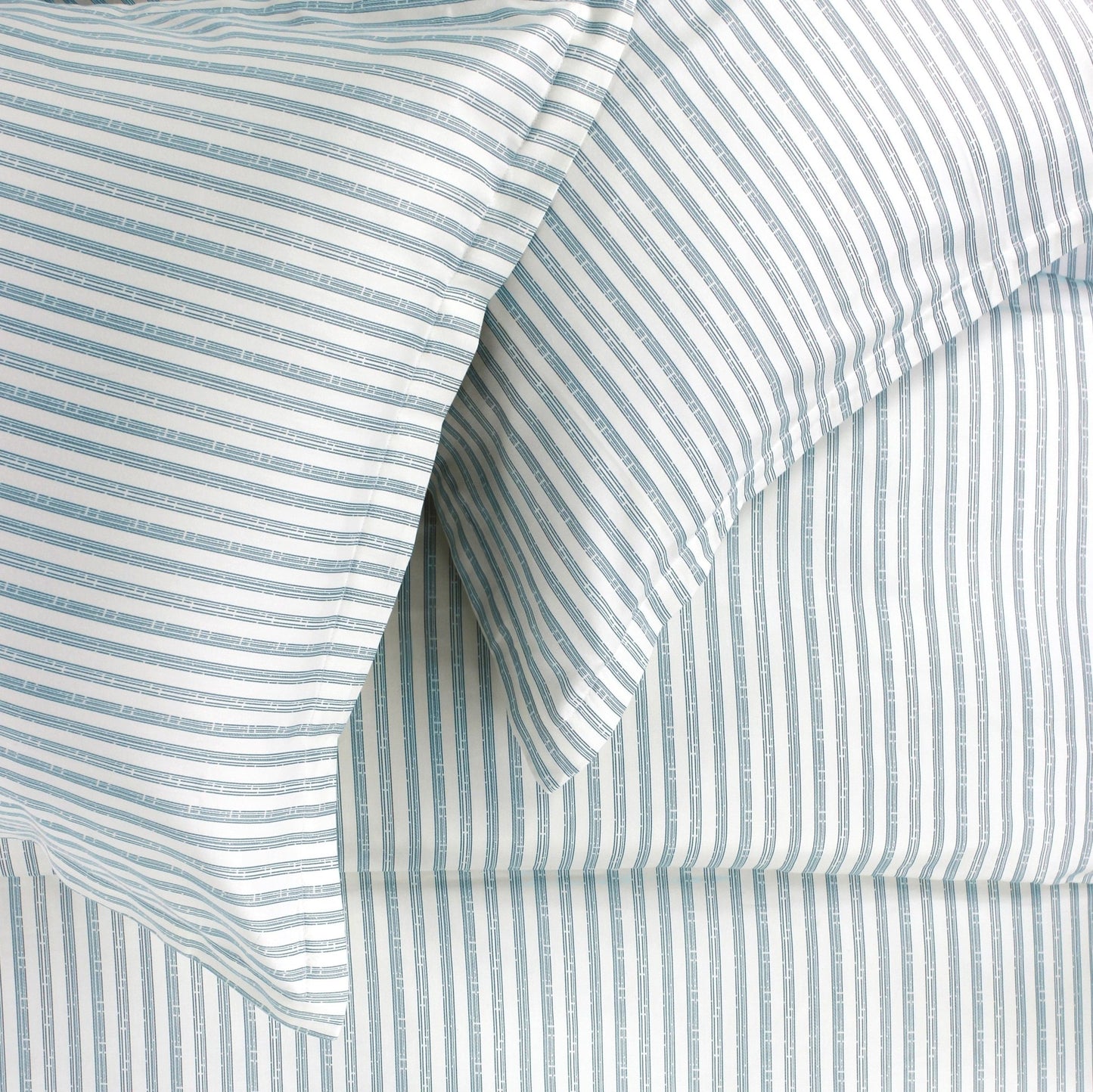400TC Bamboo Stripe Design Duvet Set - Coastal Classic Striped Bedding - Quahog Bay Bedding