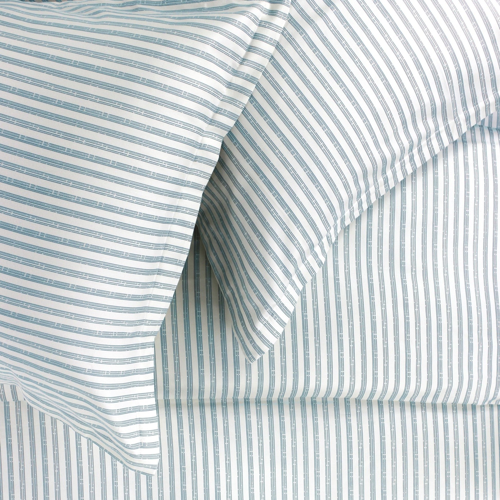 400TC Bamboo Stripe Design Duvet Set - Coastal Classic Striped Bedding - Quahog Bay Bedding