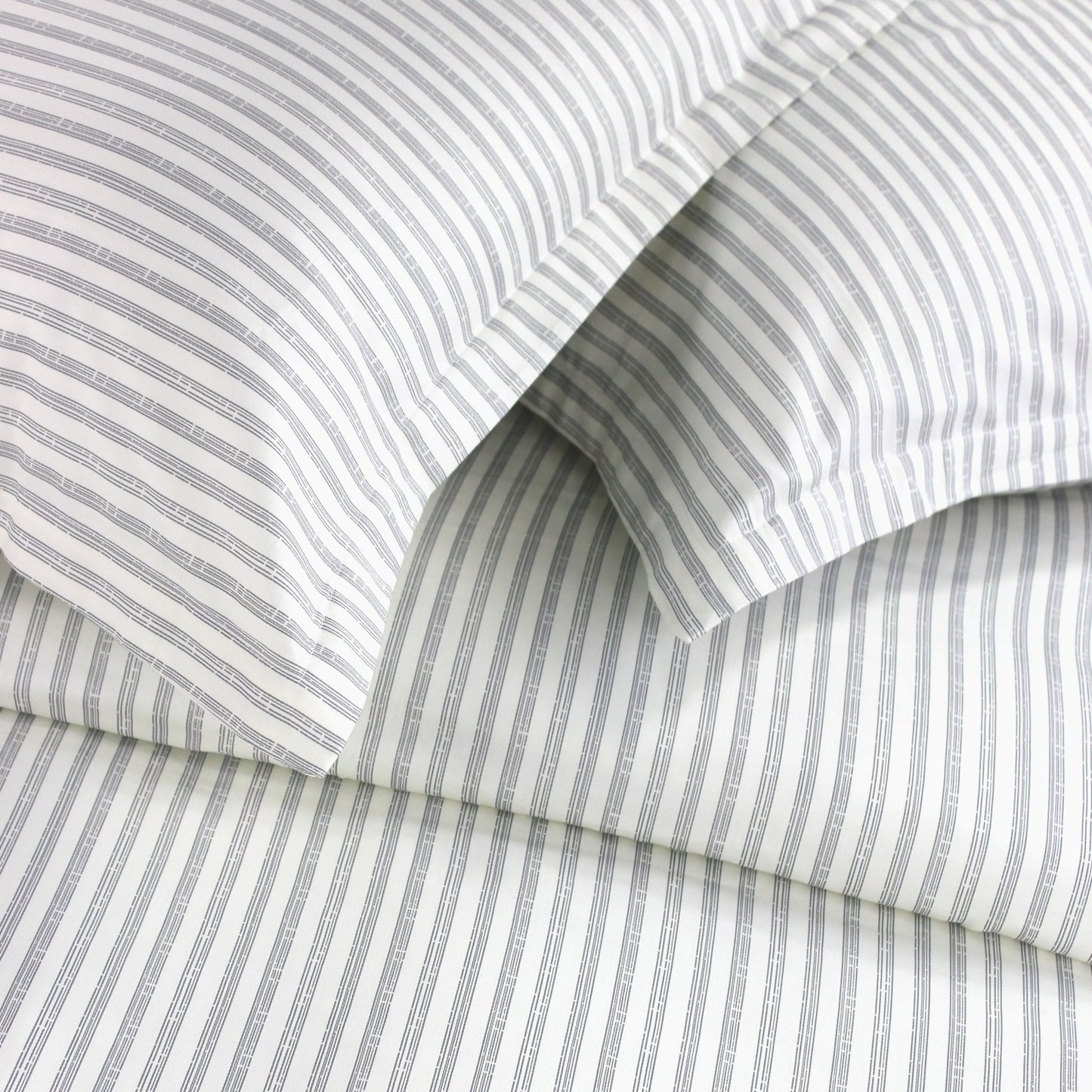 400TC Bamboo Stripe Design Duvet Set - Coastal Classic Striped Bedding - Quahog Bay Bedding