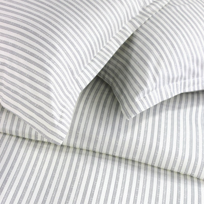 400TC Bamboo Stripe Design Duvet Set - Coastal Classic Striped Bedding - Quahog Bay Bedding