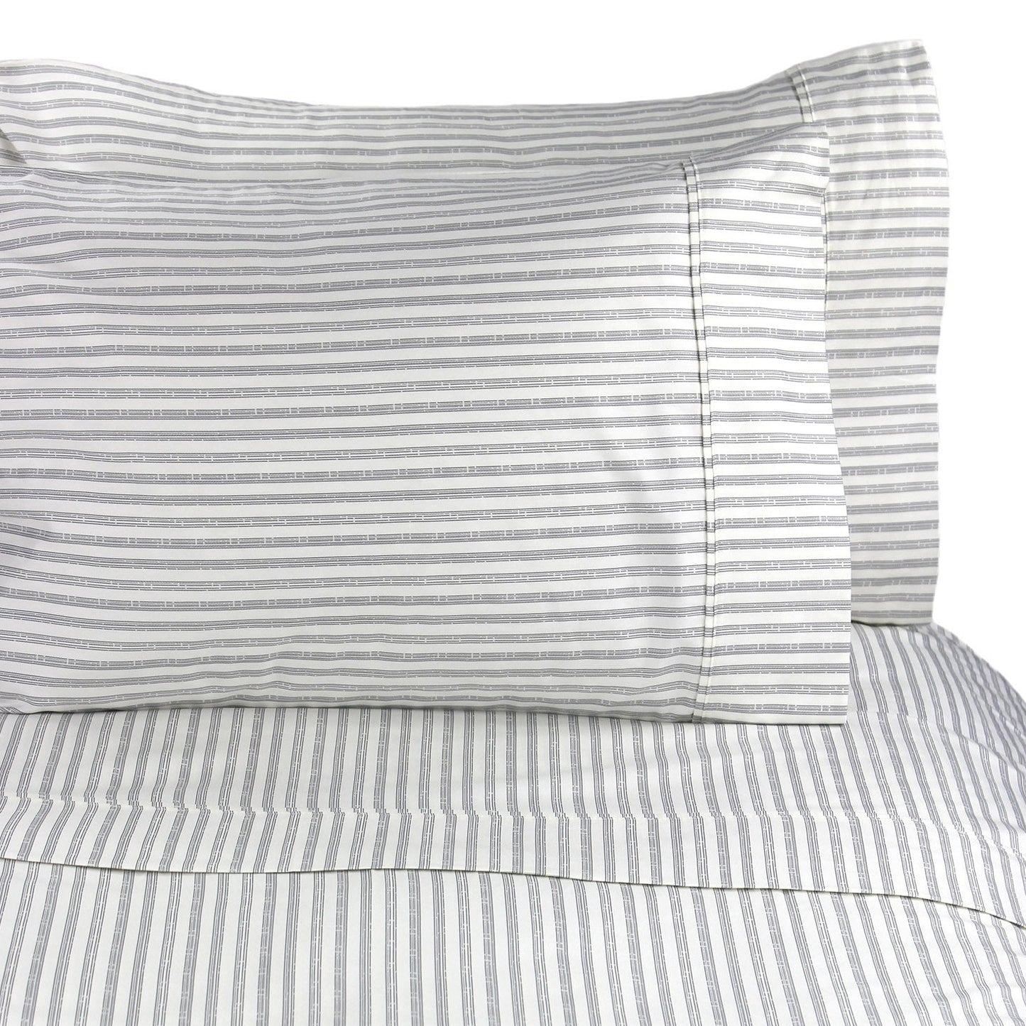 400TC Bamboo Stripe Design Duvet Set - Coastal Classic Striped Bedding - Quahog Bay Bedding