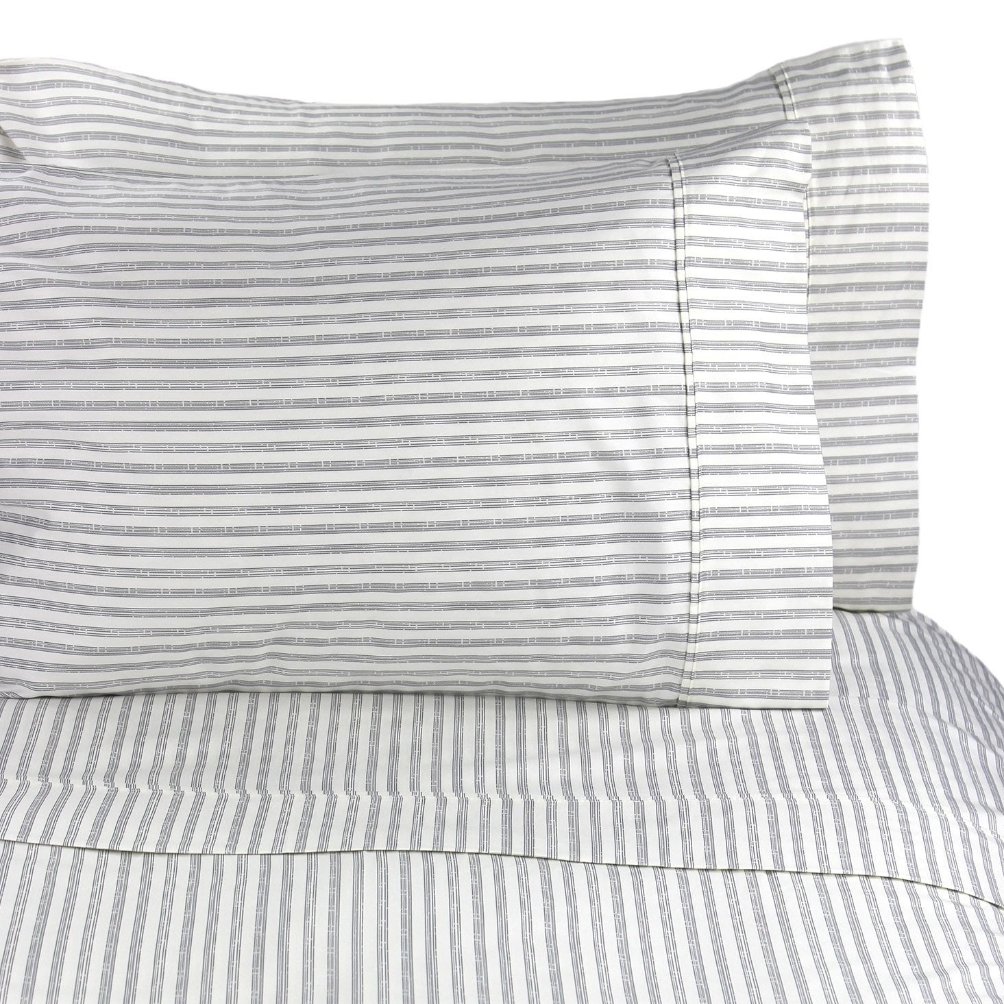 400TC Bamboo Stripe Design Duvet Set - Coastal Classic Striped Bedding - Quahog Bay Bedding