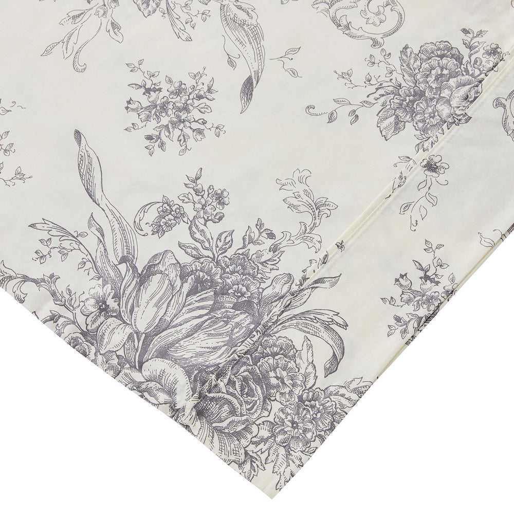 400TC Toile Vintage Inspired Floral Sheet Set - Floral Sheet Sets - Quahog Bay Bedding