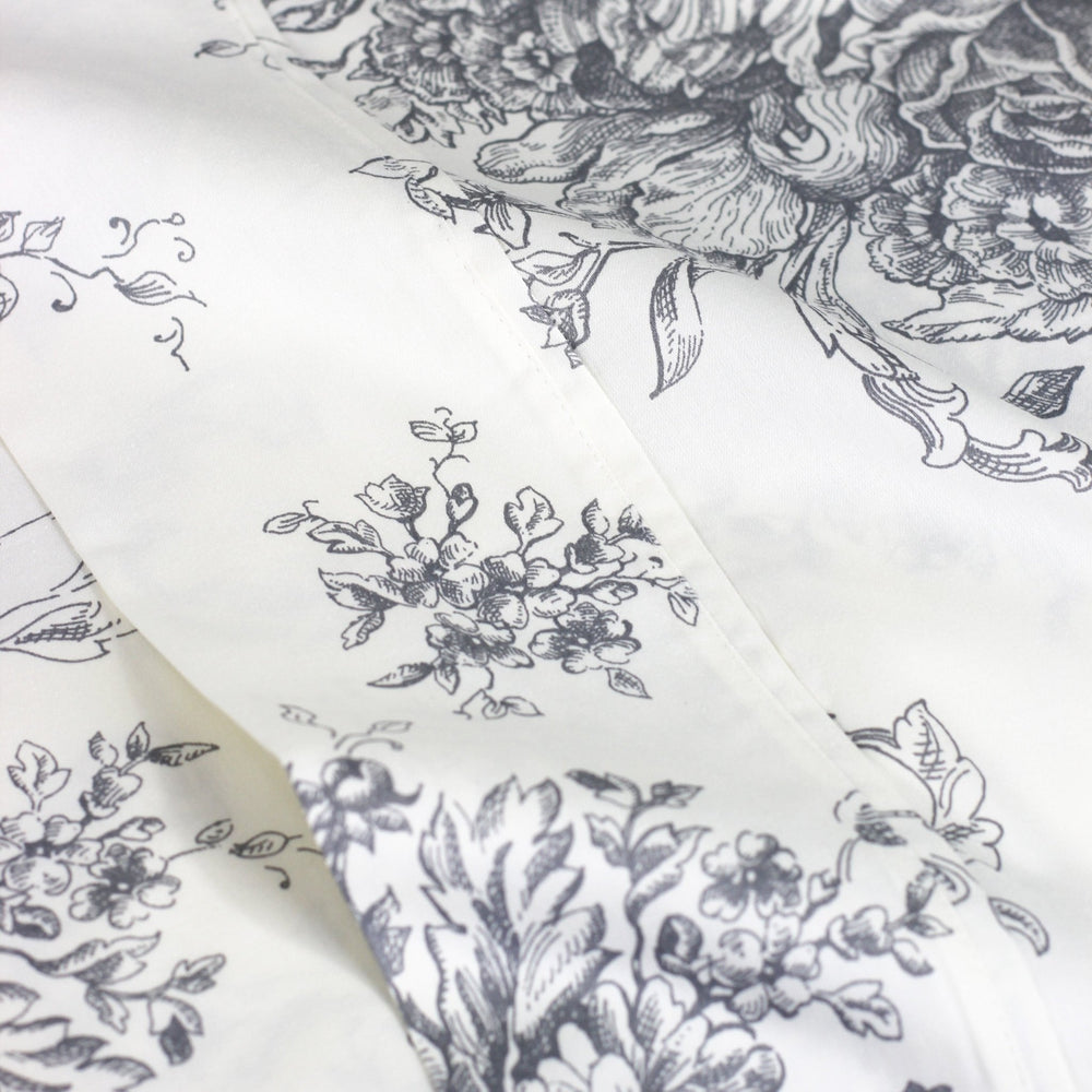 400TC Toile Vintage Inspired Floral Sheet Set - Floral Sheet Sets - Quahog Bay Bedding