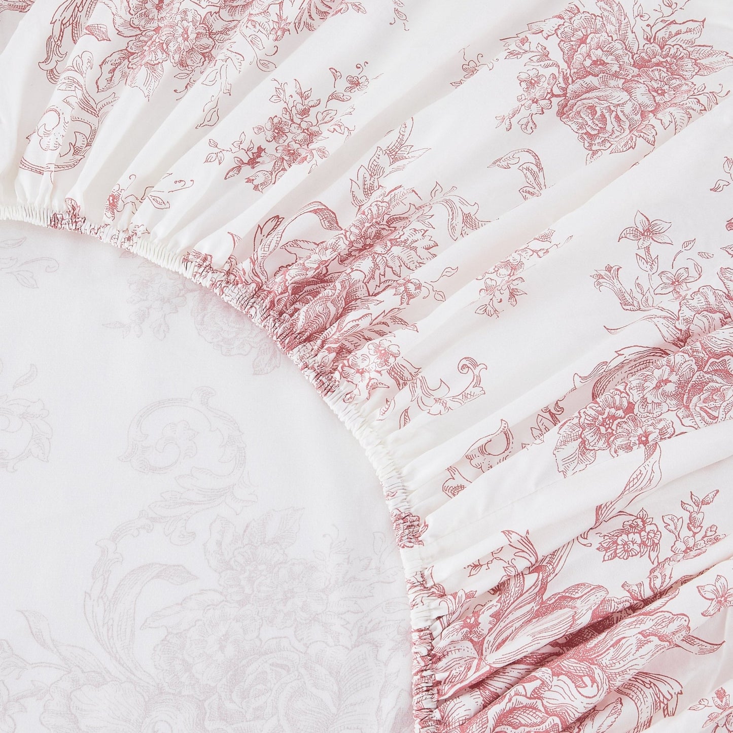 400TC Toile Vintage Inspired Floral Sheet Set - Floral Sheet Sets - Quahog Bay Bedding