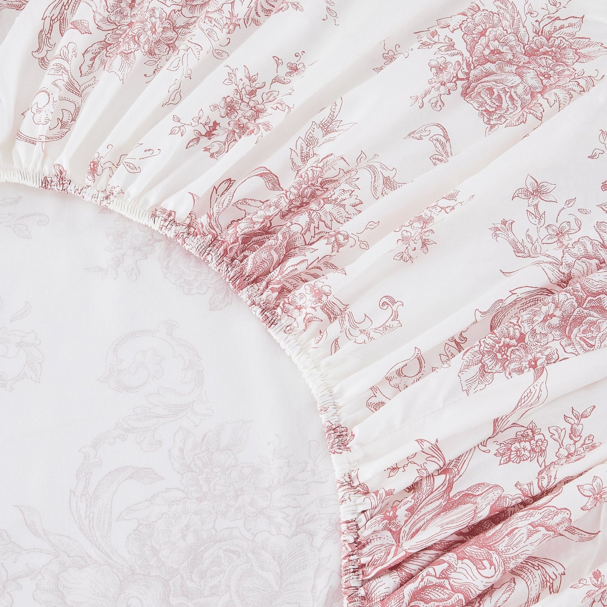 400TC Toile Vintage Inspired Floral Sheet Set - Floral Sheet Sets - Quahog Bay Bedding