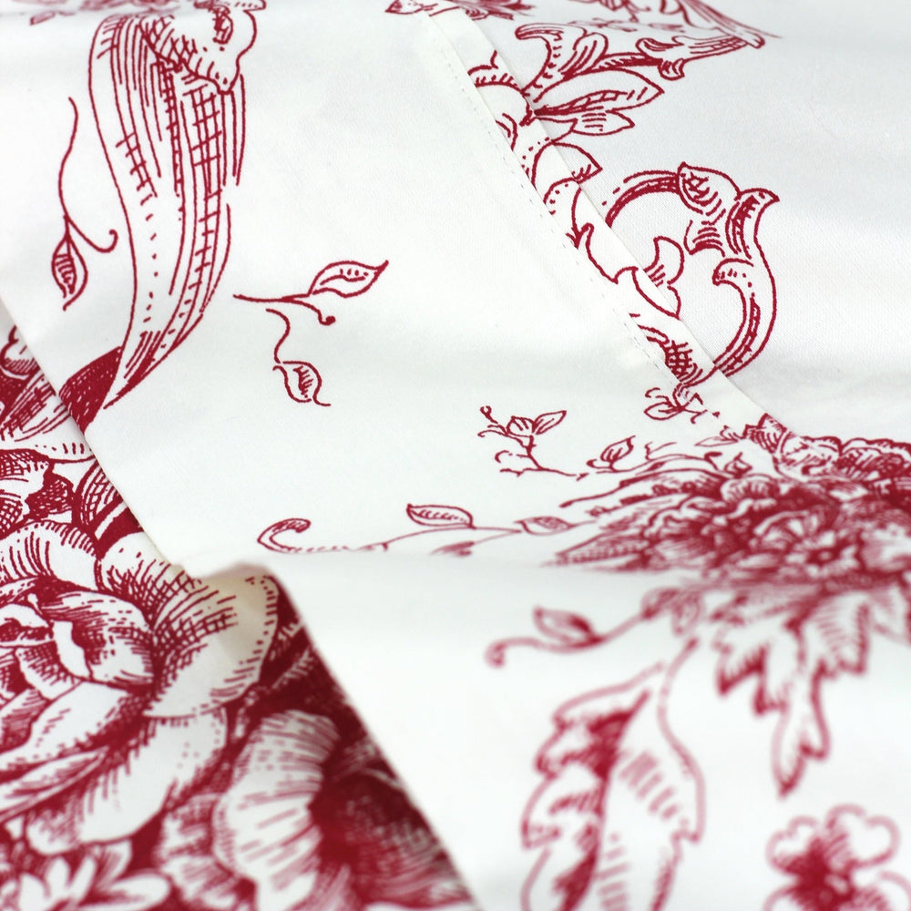400TC Toile Vintage Inspired Floral Sheet Set - Floral Sheet Sets - Quahog Bay Bedding