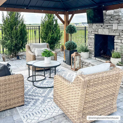 Kabala Dark Blue Area Rug - Clearance