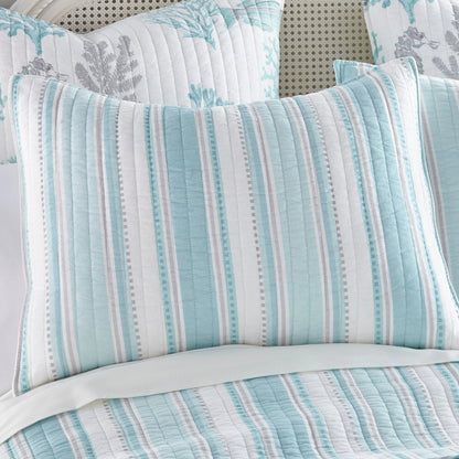 Bondi Stripe Grey Quilt Set