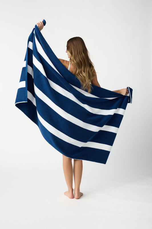Classic Stripe Beach / Resort Towel Set 2PC Cotton Bamboo Blend - Quahog Bay Bedding