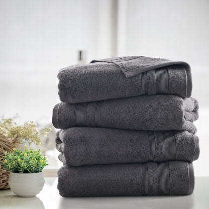 Kathy Ireland 4-8 Piece Zero Twist Cotton Plush Bath Towel Set