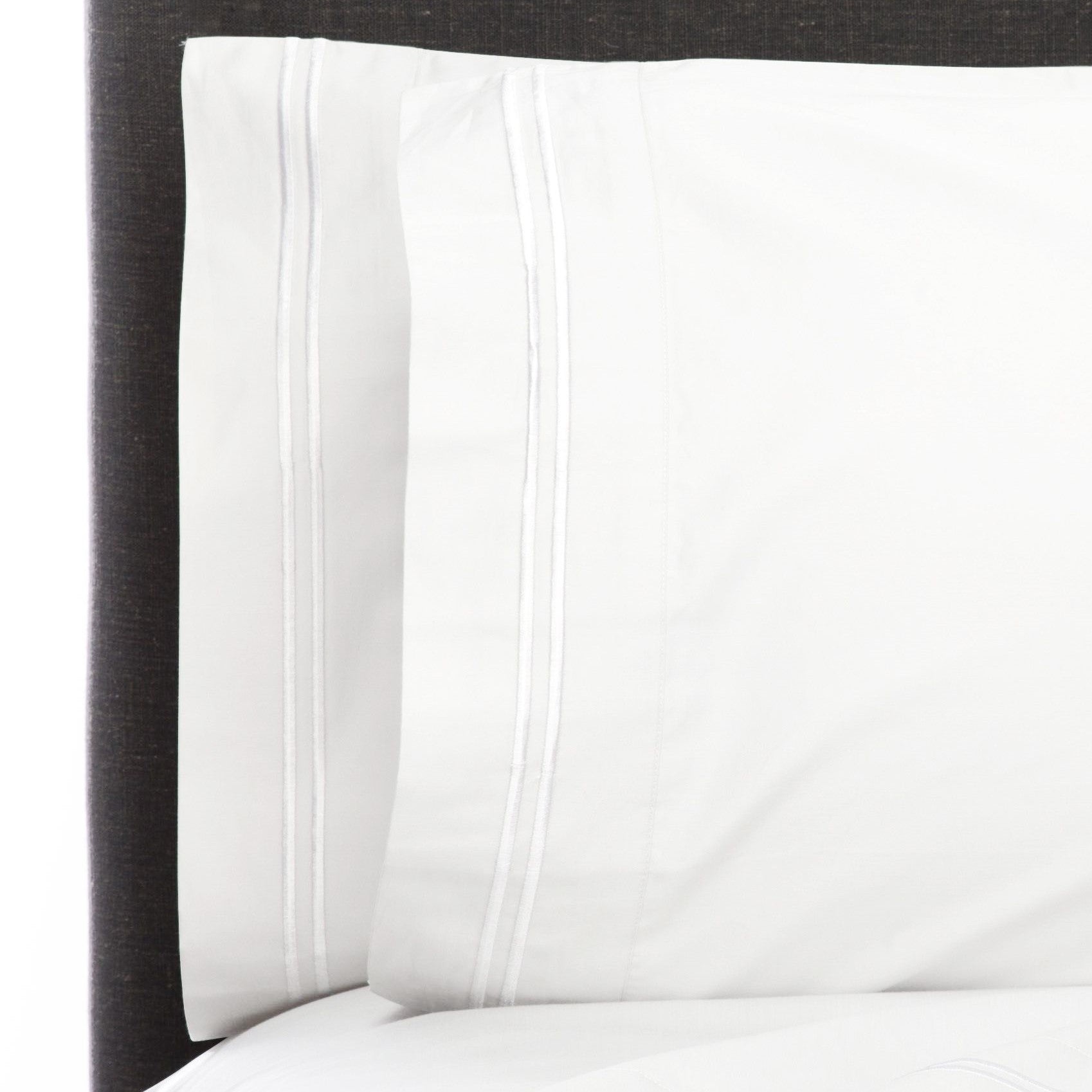 600 Thread Count Border Stripe Embroidered Pillowcases - Quahog Bay Bedding