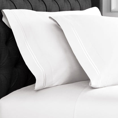 600 Thread Count Border Stripe Embroidered Pillowcases - Quahog Bay Bedding