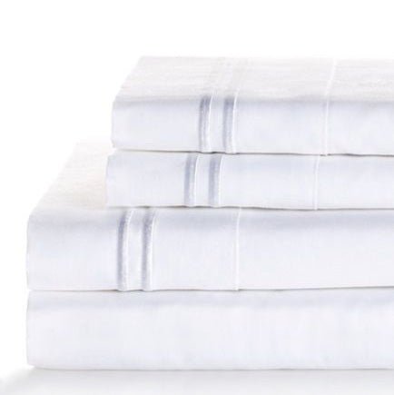 600 Thread Count Border Stripe Embroidered Sheet Set - Quahog Bay Bedding