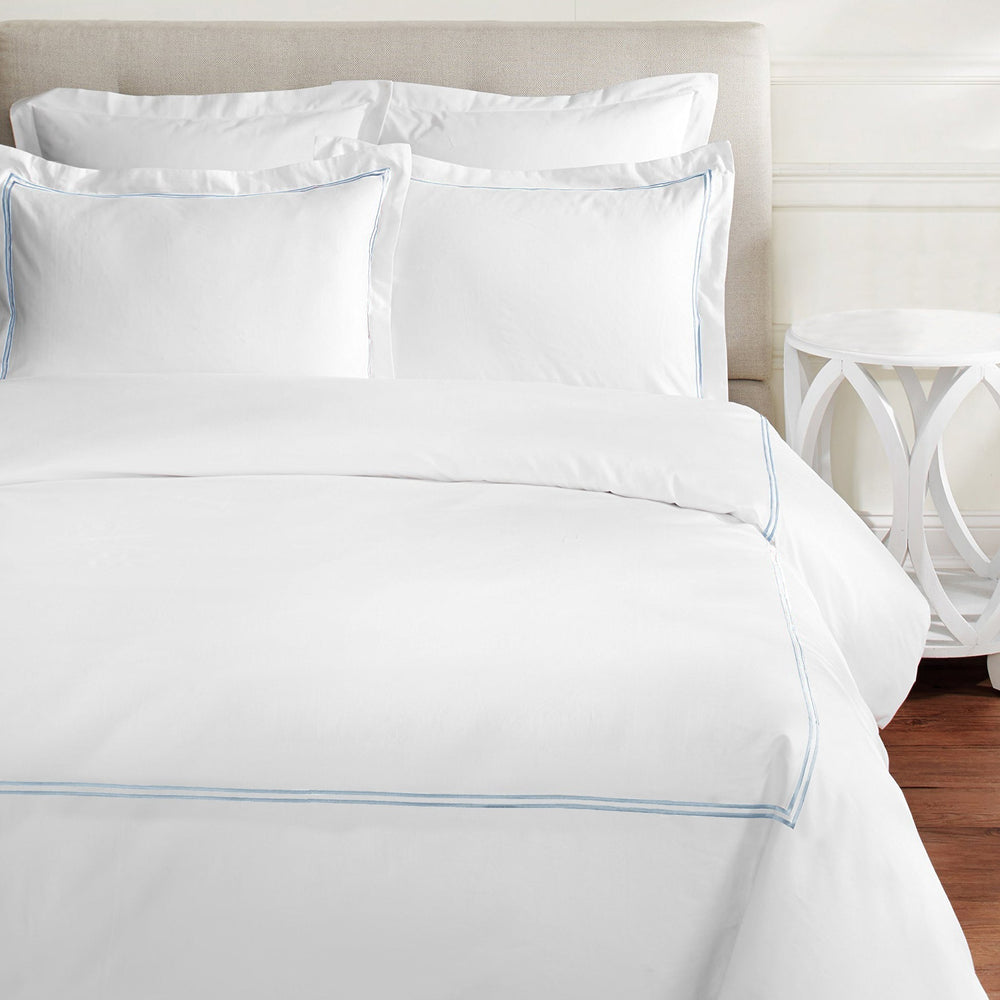 600 Thread Count Double Stripe Embroidered Duvet Set - Quahog Bay Bedding