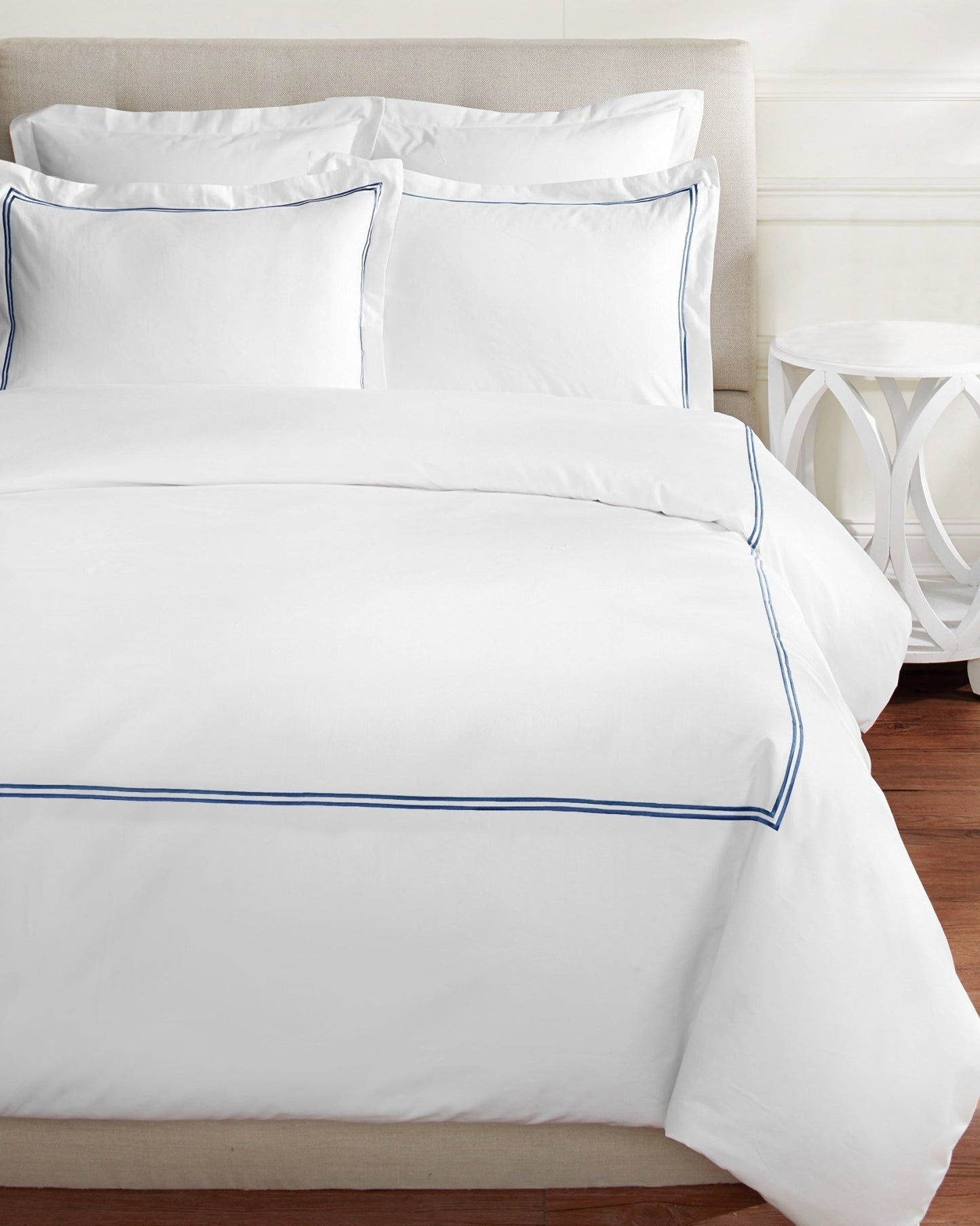 600 Thread Count Double Stripe Embroidered Duvet Set - Quahog Bay Bedding