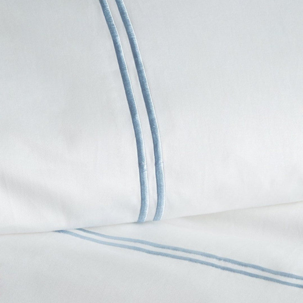 600 Thread Count Double Stripe Embroidered Duvet Set - Quahog Bay Bedding