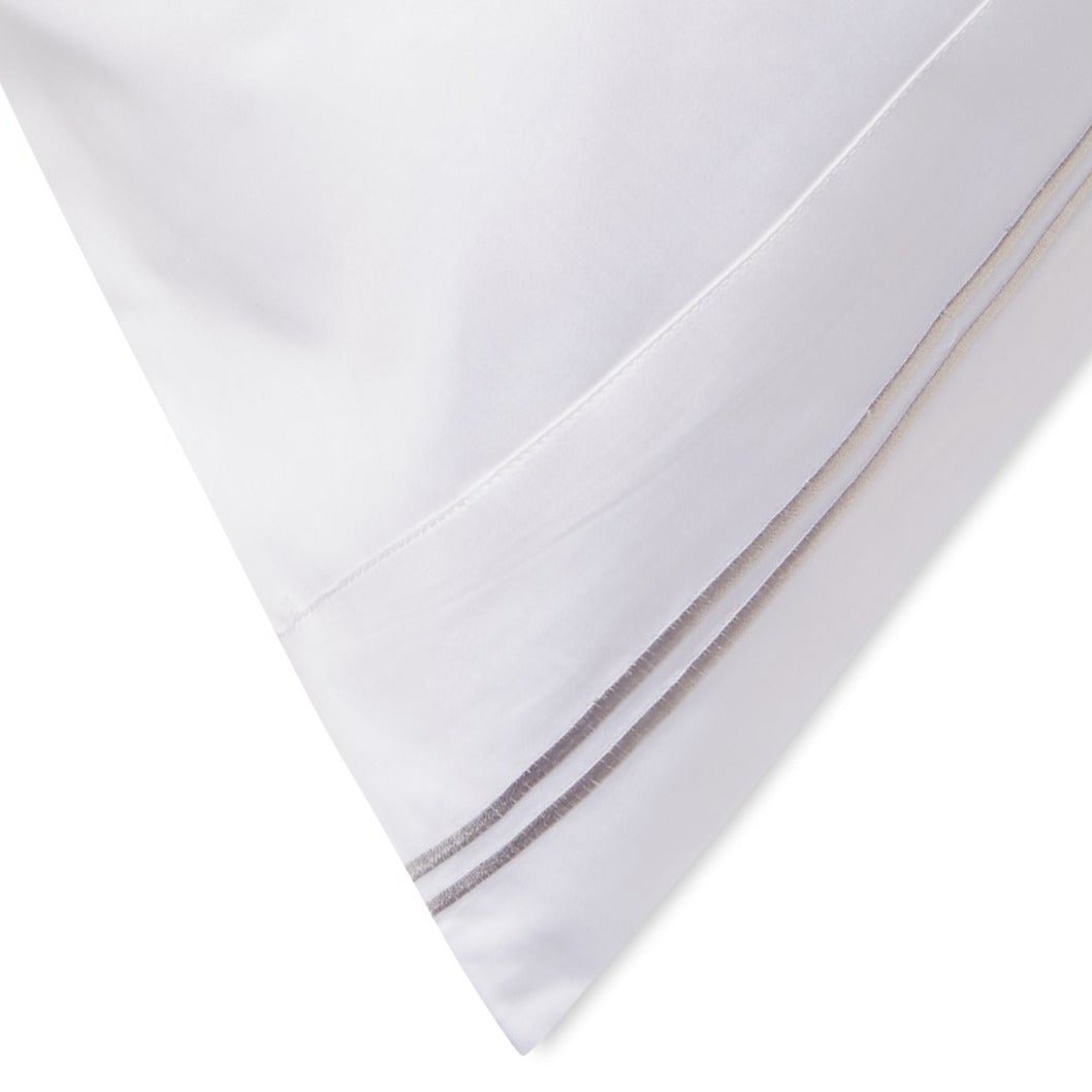 600 Thread Count Double Stripe Embroidered Pillowcases - Quahog Bay Bedding