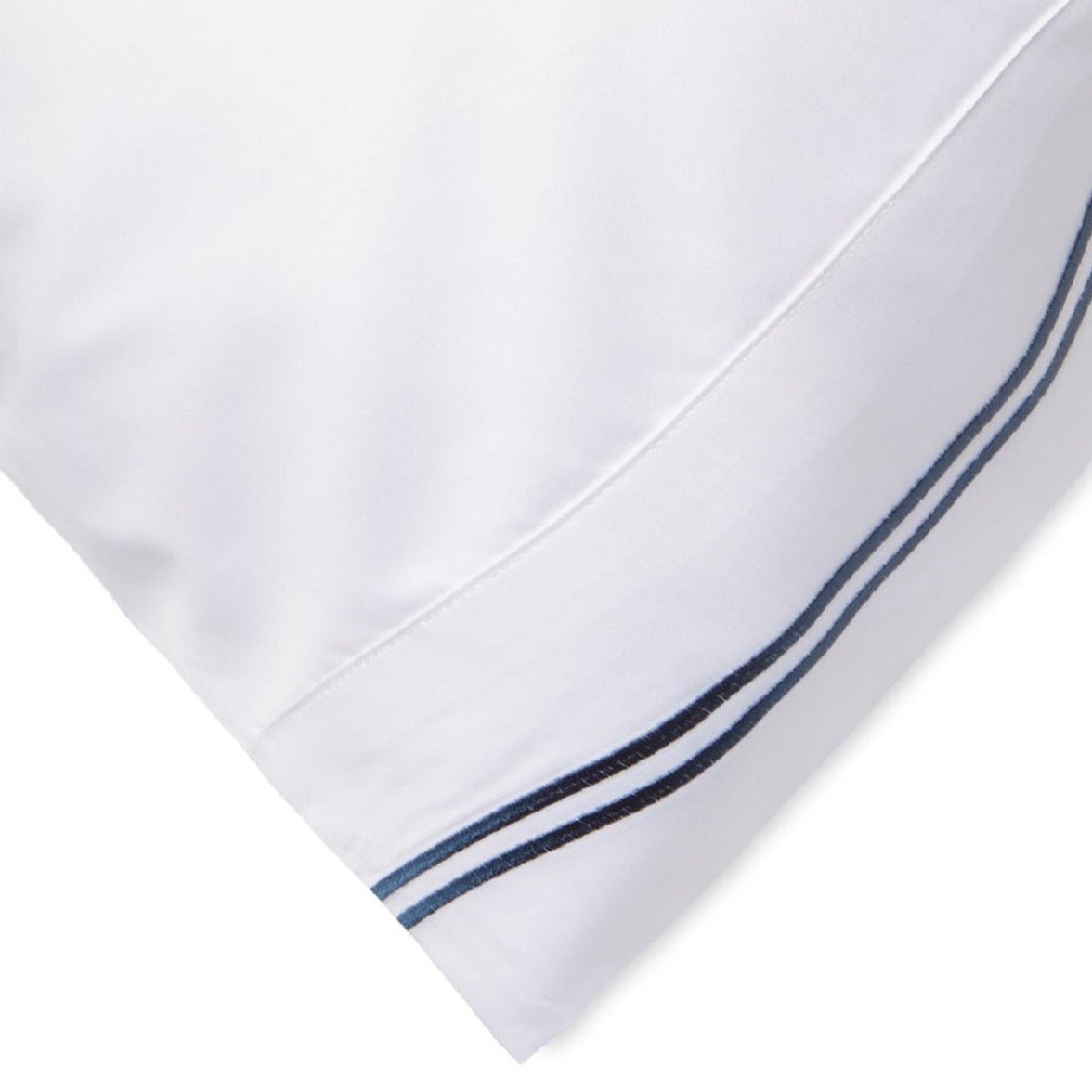 600 Thread Count Double Stripe Embroidered Pillowcases - Quahog Bay Bedding