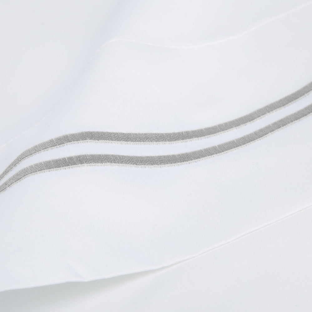 600 Thread Count Double Stripe Embroidered Pillowcases - Quahog Bay Bedding