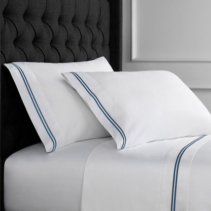 600 Thread Count Double Stripe Embroidered Sheet Set - Quahog Bay Bedding