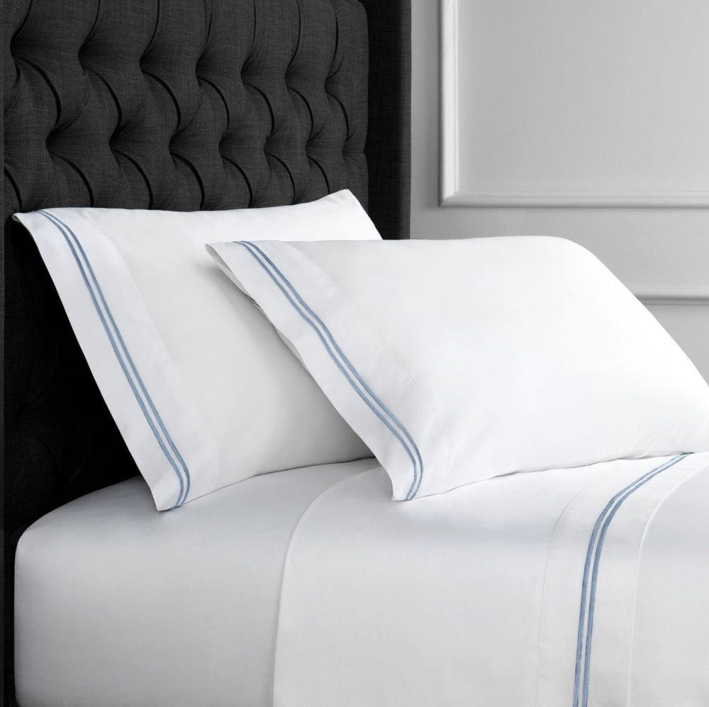 600 Thread Count Double Stripe Embroidered Sheet Set - Quahog Bay Bedding