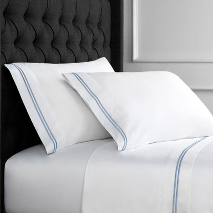 600 Thread Count Double Stripe Embroidered Sheet Set - Quahog Bay Bedding
