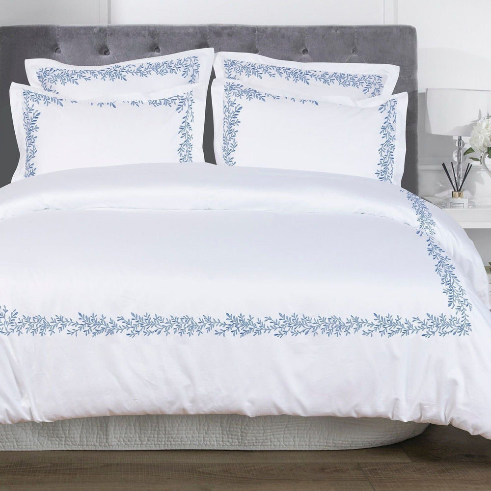 600 Thread Count Floral Vine Embroidered Duvet Set - Quahog Bay Bedding