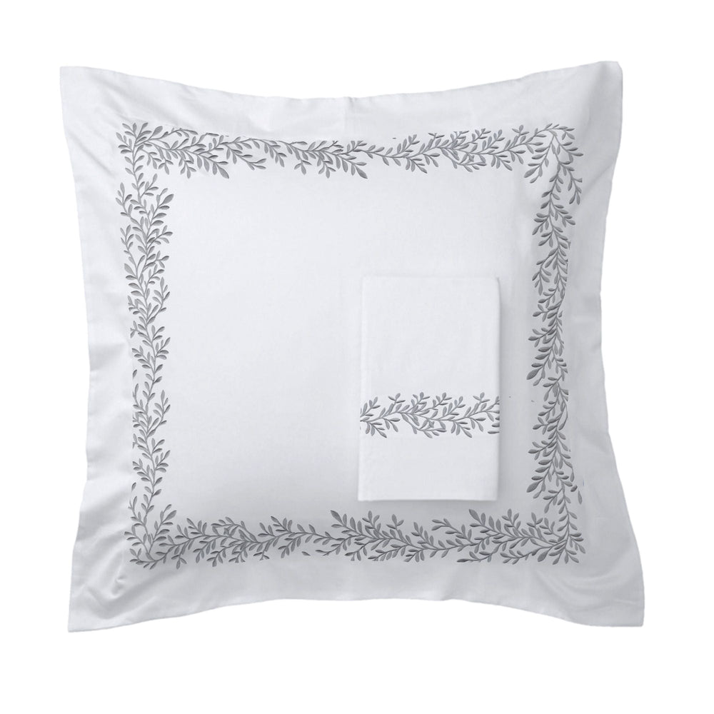 600 Thread Count Floral Vine Embroidered Euro Sham Pairs - Quahog Bay Bedding