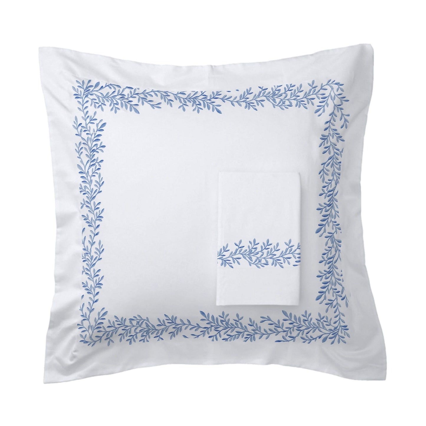 600 Thread Count Floral Vine Embroidered Euro Sham Pairs - Quahog Bay Bedding