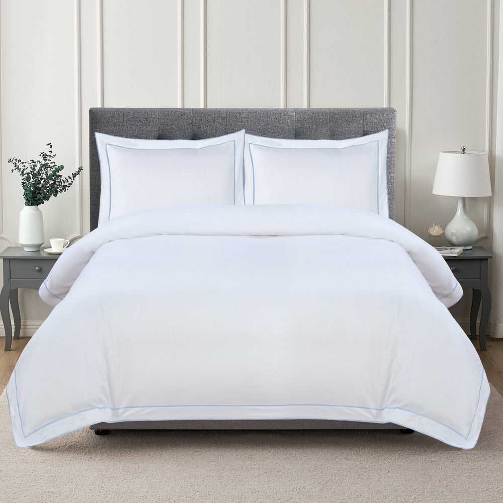 600 Thread Count Framed Sateen Embroidered Cotton Duvet Set - Quahog Bay Bedding
