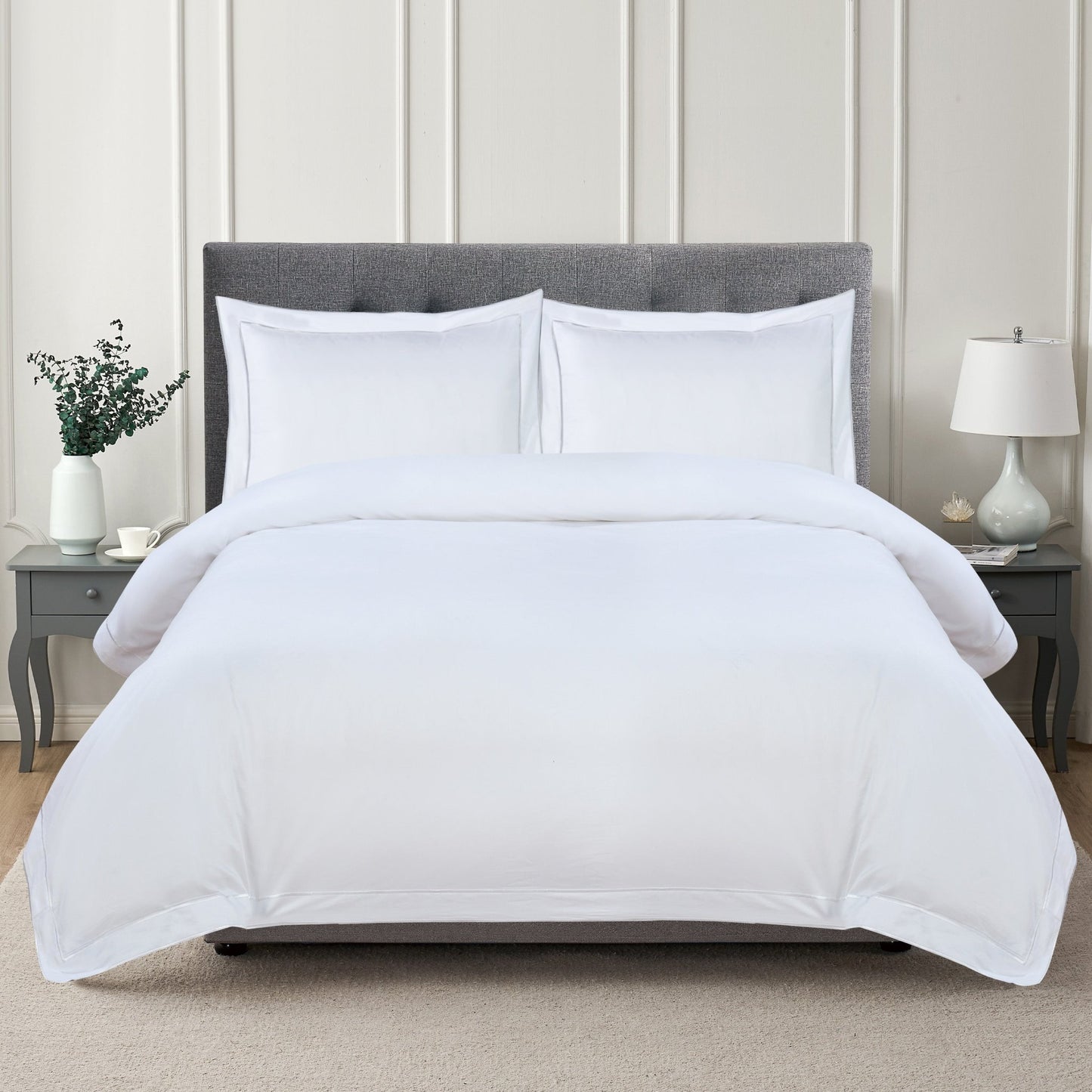 600 Thread Count Framed Sateen Embroidered Cotton Duvet Set - Quahog Bay Bedding