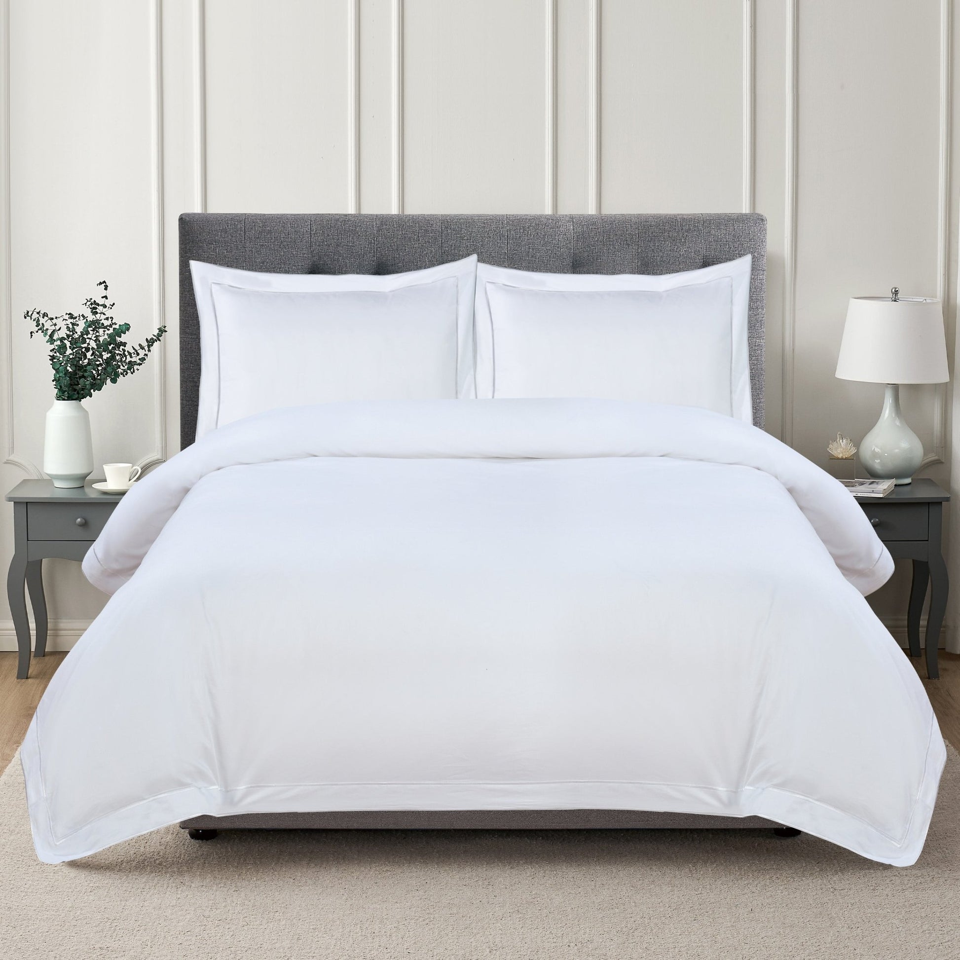 600 Thread Count Framed Sateen Embroidered Cotton Duvet Set - Quahog Bay Bedding